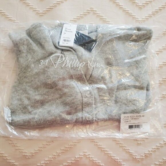 3.1 Phillip Lim Lofty Alpaca Wool Gray Cardigan Sweater Size Small - Picture 7 of 9